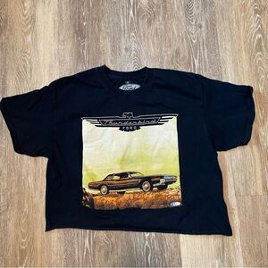 Crop black graphic t-shirt Ford Thunderbird
grunge vintage car tee top M
